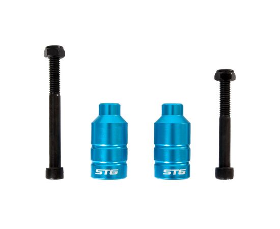 Пеги алюминиевые для трюкового самоката с осью 22,2 мм (синий, 2 шт), Цвет: синий, изображение 3