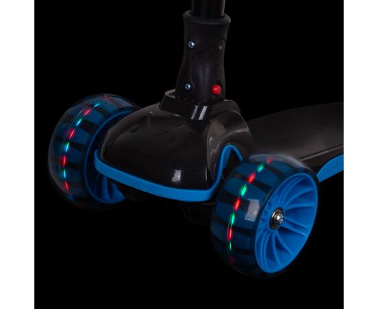 Кикборд Novatrack RAINBOW Basic Black new (чёрный-голубой), Цвет: синий, изображение 4