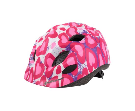 Детский шлем Polisport S JUNIOR PREMIUM GLITTER HEARTS (белый/розовый), Цвет: розовый, Размер: 52-56