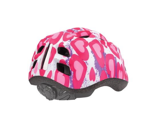 Детский шлем Polisport S JUNIOR PREMIUM GLITTER HEARTS (белый/розовый), Цвет: розовый, Размер: 52-56, изображение 2