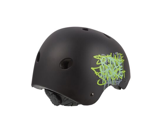 Шлем Polisport URBAN RADICAL GRAFFITI (чёрный матовый/зелёный), Цвет: черный, Размер: 53-55, изображение 2