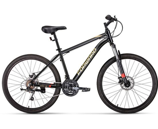 Велосипед Forward HARDI 26 2.0 D (черный/желтый), Цвет: Черный, Размер рамы: 18"