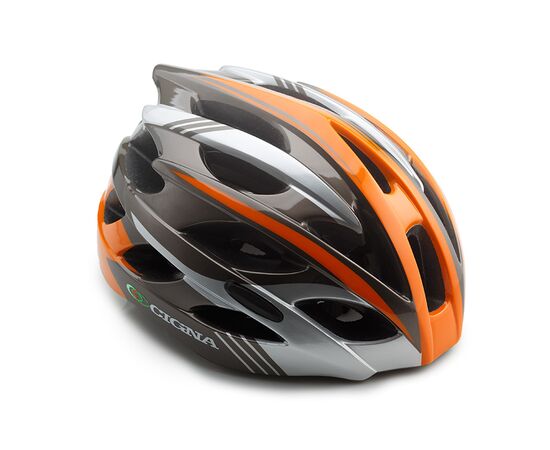 Шлем велосипедный Cigna WT-016 (чёрный/оранжевый/серый), Цвет: Оранжевый, Размер: 57-61