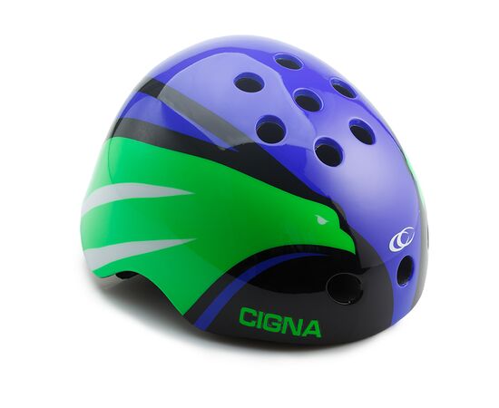 Шлем велосипедный Cigna WT-025 (синий/зелёный/чёрный), Цвет: Синий, Размер: 48-53