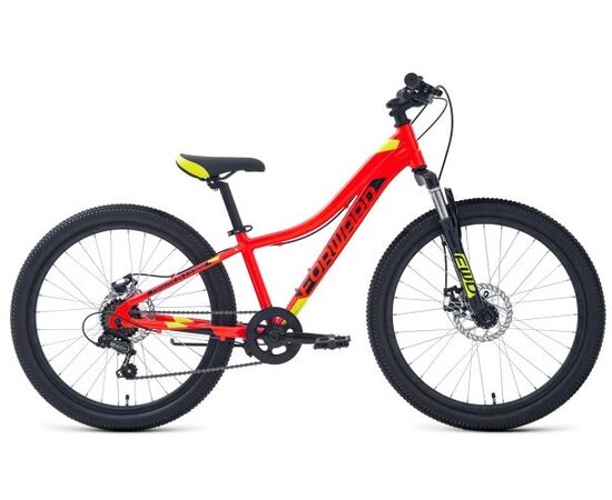 Подростковый велосипед Forward TWISTER 24 2.0 disc (красный/ярко-зеленый), Цвет: красный, Размер рамы: 12"