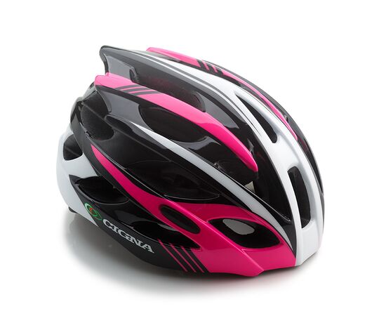 Шлем велосипедный Cigna WT-016 (чёрный/розовый/белый), Цвет: Белый, Размер: 57-61
