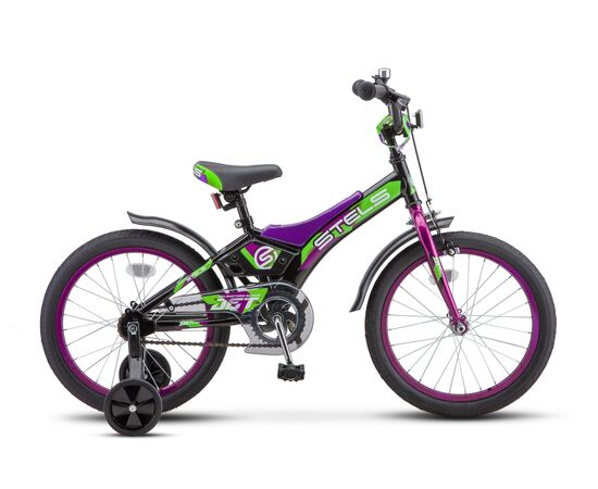 Детский велосипед Stels Jet 18" (чёрный/фиолетовый), Цвет: фиолетовый, Размер рамы: 10"