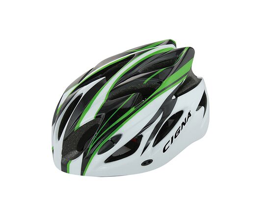 Шлем велосипедный Cigna WT-012 (чёрный/зелёный/белый), Цвет: Зелёный, Размер: 57-62