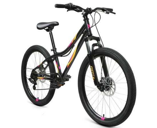 Велосипед Forward IRIS 24 2.0 D (черный/розовый), Цвет: черный, Размер рамы: 12", изображение 2