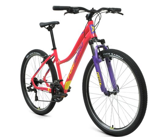 Велосипед Forward JADE 27.5 1.0 (розовый/желтый), Цвет: розовый, Размер рамы: 16,5", изображение 2