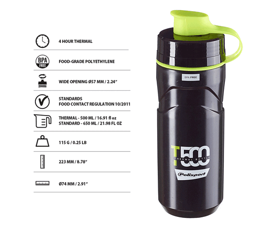 Фляга-термос Polisport T500 (черно-красная), Цвет: красный, Объём: 500, изображение 2