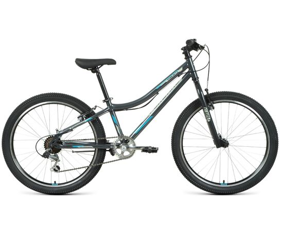Подростковый велосипед Forward TITAN 24 1.0 (темно-серый/бирюзовый), Цвет: Серый, Размер рамы: 12"