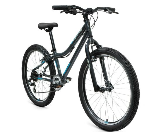 Подростковый велосипед Forward TITAN 24 1.0 (темно-серый/бирюзовый), Цвет: серый, Размер рамы: 12", изображение 2