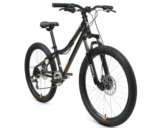 Подростковый велосипед Forward TITAN 24 2.0 D (черный/оранжевый), Цвет: черный, Размер рамы: 12", изображение 2