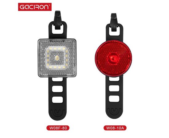 Фара+Фонарь GACIRON W08 SET 80LM+10LM Micro USB 07-300175, изображение 2 Фара+Фонарь GACIRON W08 SET 80LM+10LM Micro USB 07-300175, изображение 2