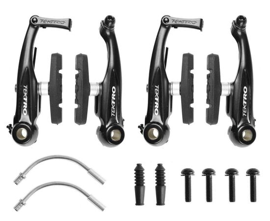 Комплект тормозов (перед + зад) Tektro 63 мм V-Brake EN 837AL 102 мм (чёрный), изображение 2