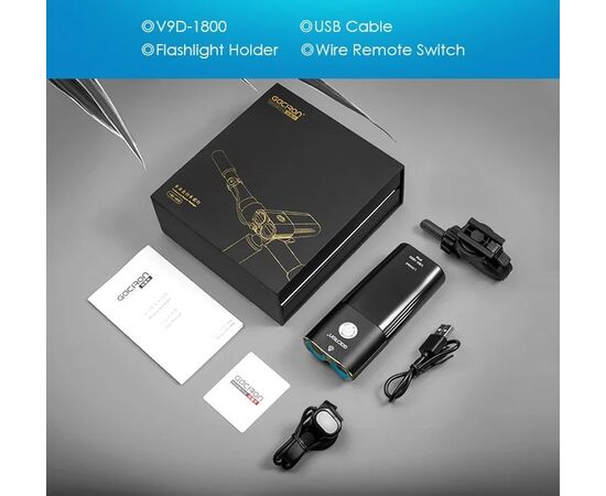 Фара передняя GACIRON V9DP-1800 2xCREE 1800LM Micro USB 6700mAh 07-300134, изображение 19