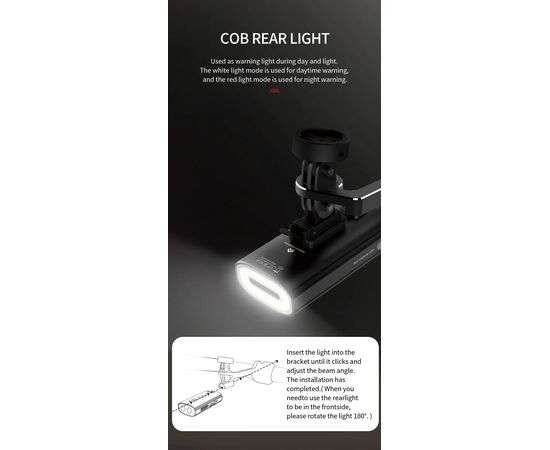 Фара/Фонарь двухсторонний GACIRON V20D-1700 1600LM+100LM Micro USB 5000mAh 07-300149, изображение 13