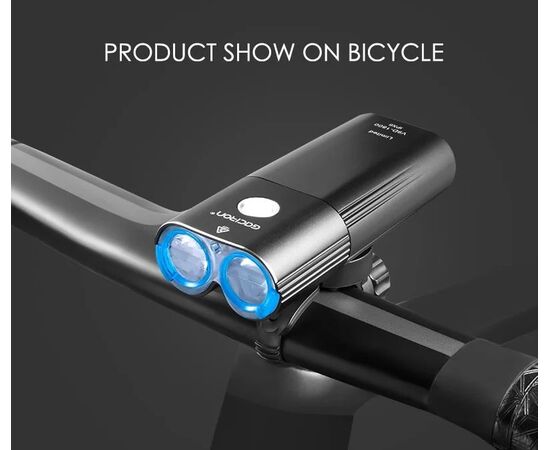 Фара передняя GACIRON V9DP-1800 2xCREE 1800LM Micro USB 6700mAh 07-300134, изображение 17