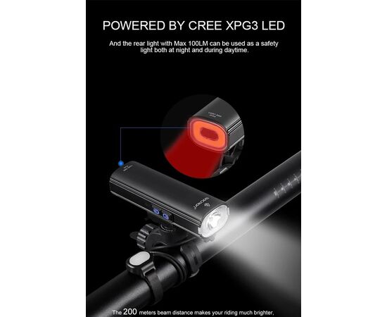 Фара/Фонарь двухсторонний GACIRON V20C-600 600LM Micro USB 2500mAh 07-300142, изображение 5