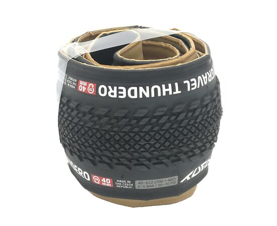 Покрышка TUFO Gravel Thundero TR, 40-622 (700x40C), бескамерная, 2-5 bar (30-70 p.s.i.), TPI 210/375 (чёрный), Цвет: черный, Ширина: 1.50" (40 мм), изображение 3
