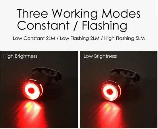 Фонарь задний GACIRON W10 5 LM Micro USB 07-300160, изображение 7