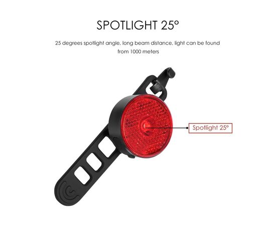 Фонарь задний GACIRON W08-10A 10 LM Micro USB 07-300171, изображение 10