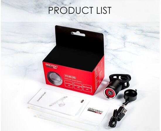 Фонарь задний GACIRON W10-BS 10 LM Micro USB 07-300162, изображение 7