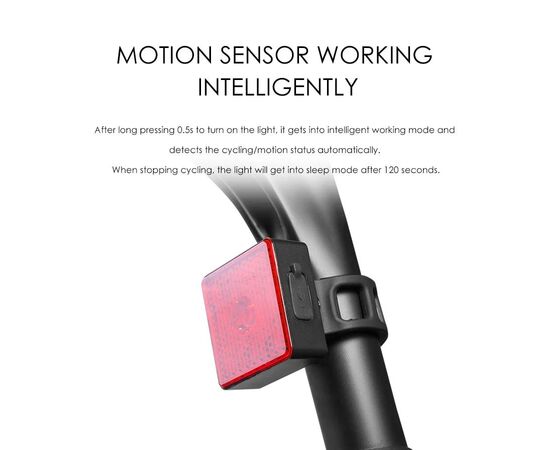 Фонарь задний GACIRON W08-40A 40 LM Micro USB 07-300173, изображение 4