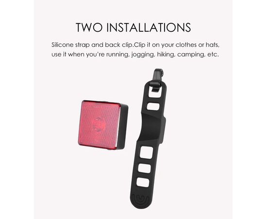 Фонарь задний GACIRON W08-40A 40 LM Micro USB 07-300173, изображение 6