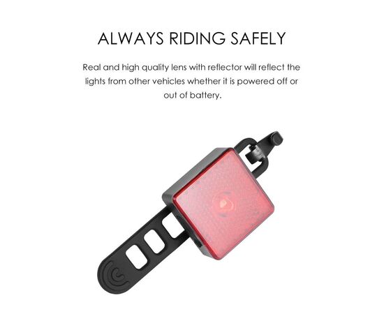 Фонарь задний GACIRON W08-40A 40 LM Micro USB 07-300173, изображение 5