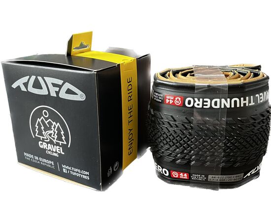 Покрышка TUFO Gravel Thundero TR, 44-622 (700x44C), бескамерная, 2-5 bar (30-70 p.s.i.), TPI 210/375 (чёрный), Цвет: черный, Ширина: 1.65" (44 мм), изображение 4