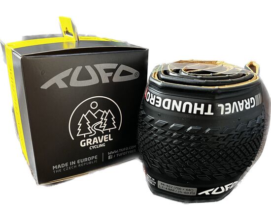 Покрышка TUFO Gravel Thundero TR, 44-622 (700x44C), бескамерная, 2-5 bar (30-70 p.s.i.), TPI 210/375 (чёрный), Цвет: черный, Ширина: 1.65" (44 мм), изображение 7