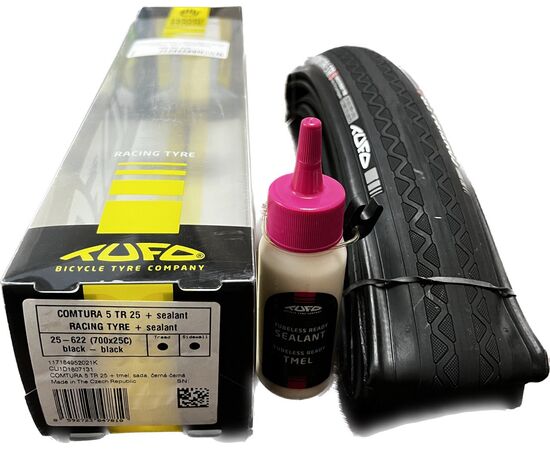 Покрышка TUFO Comtura 5TR 25, 25-622 (700x25C), шоссе, 5–7 bar (75–100 p.s.i.), TPI 210/375 (чёрный), изображение 3