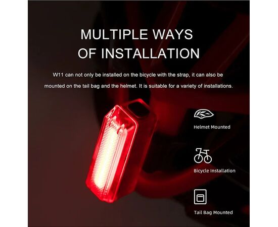 Фонарь задний GACIRON W11 15 LM Micro USB 07-300178, изображение 12