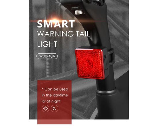 Фонарь задний GACIRON W08-40A 40 LM Micro USB 07-300173, изображение 2