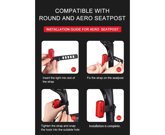 Фонарь задний GACIRON W11 15 LM Micro USB 07-300178, изображение 17