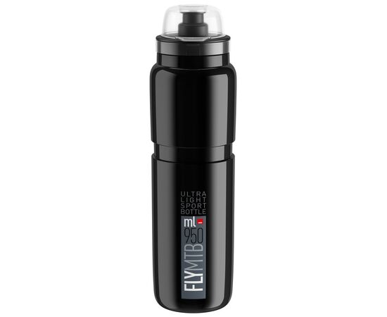 Велобутылка Elite FLY MTB 950мл (чёрная/серый логотип), Цвет: черный, Объём: 950