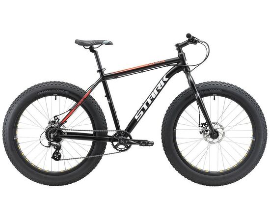 Велосипед Stark Fat 26.2 D (чёрный/красный), Цвет: черный, Размер рамы: 20"