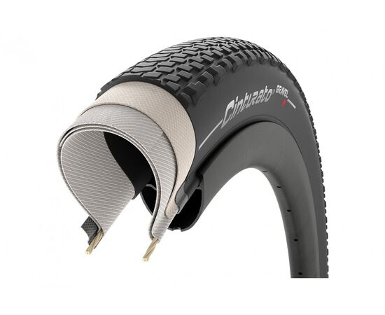 Покрышка Pirelli Cinturato Gravel Hard TLR 45-622 (чёрный, 700x45C), Цвет: черный, Ширина: 1.75" (45 мм), изображение 2