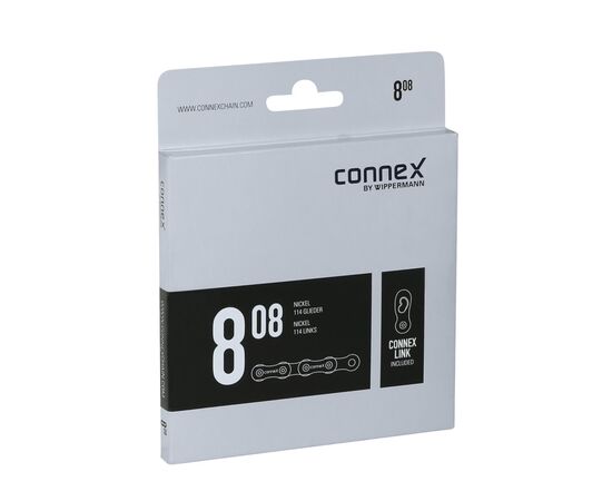 Цепь велосипедная CONNEX 808 8928152 8 скоростей 114 звеньев (серебристый), изображение 2