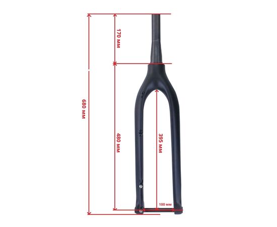 Вилка велосипедная MTB Carbon 29" (чёрный матовый), изображение 4