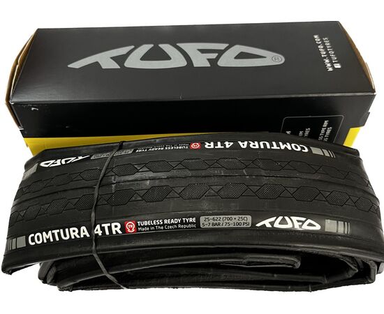 Покрышка TUFO Comtura 4TR 25, 25-622 (700x25C), шоссе, 5–7 bar (75–100 p.s.i.), TPI 210/375 (чёрный), изображение 6