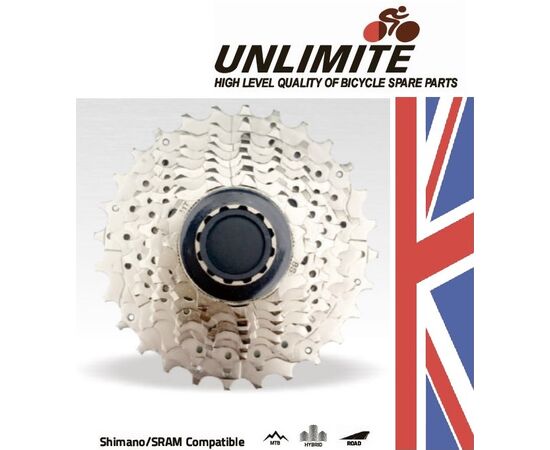 Кассета Unlimite ROAD CFW829 8 скоростей 11-28T, Цвет: серый, Количество зубьев: 11-28, изображение 2