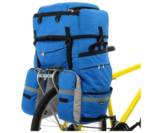 Велорюкзак на багажник (велоштаны) Course 65-80 литров (синий), Цвет: синий, изображение 2