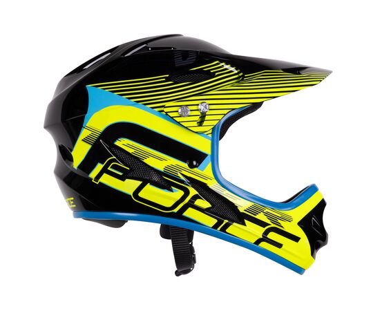 Шлем велосипедный Force TIGER downhill (черно-салатовый), изображение 2 Шлем велосипедный Force TIGER downhill (черно-салатовый), изображение 2
