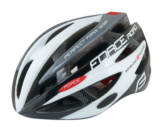 Шлем велосипедный Force ROAD (черно-бело-серый), Цвет: Серый, Размер: 55-58