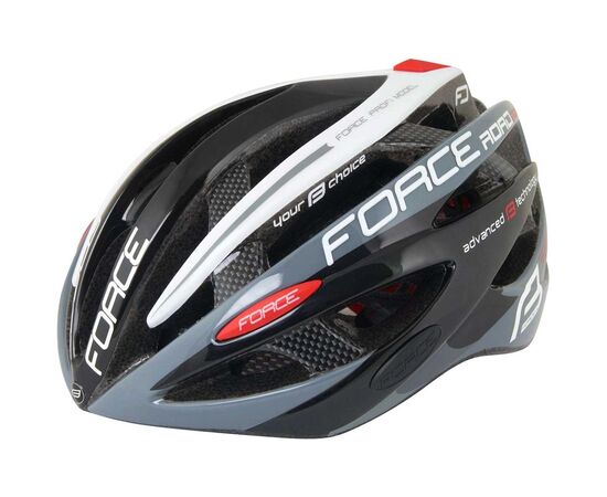 Шлем велосипедный Force ROAD PRO (черно-серо-белый), Цвет: Черный, Размер: 54-58