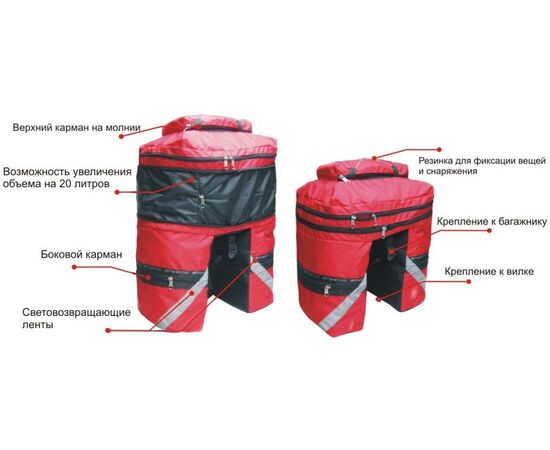 Велорюкзак на багажник (велоштаны) Course 65-80 литров (синий), Цвет: синий, изображение 5