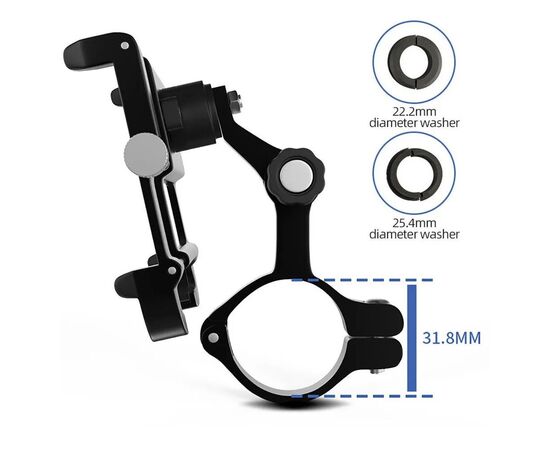 Держатель телефона алюминиевый STG B-731 (черный), изображение 3